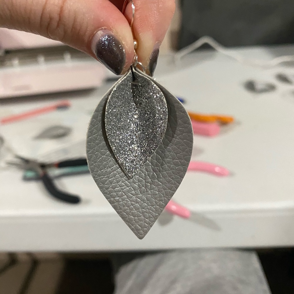 Faux leather earrings